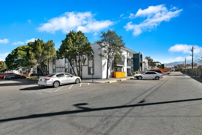 Street view of apartments