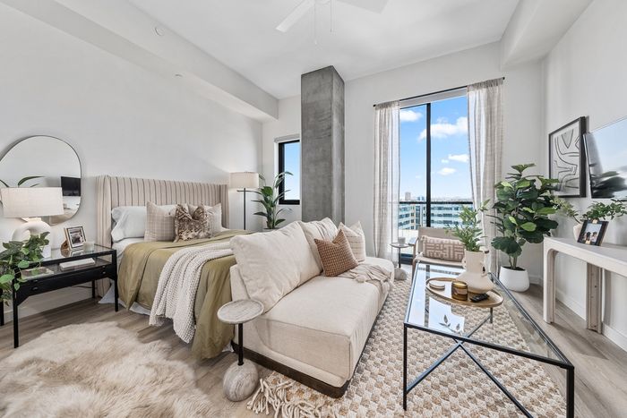 studio bedroom and living area