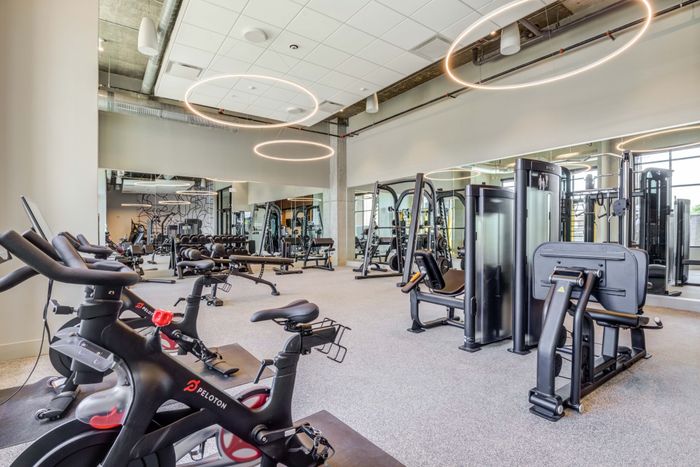 24 hour fitness studio with peloton