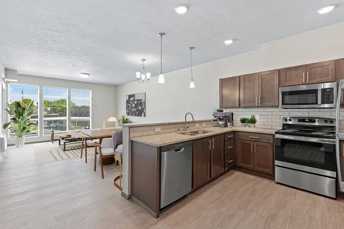 Staged Kitchen & living Room