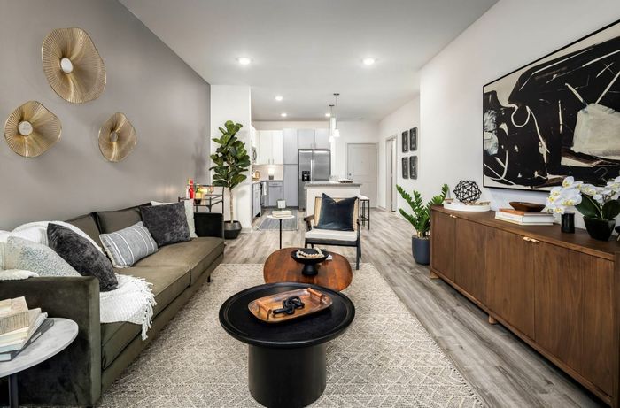 Model Living Room with open floorplan