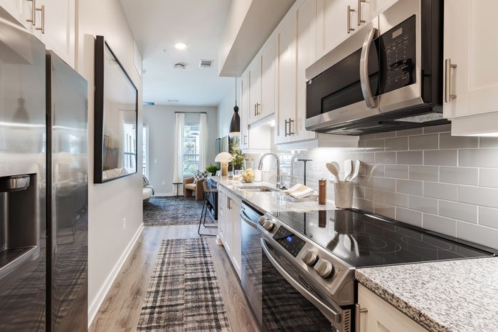 kitchen and living room