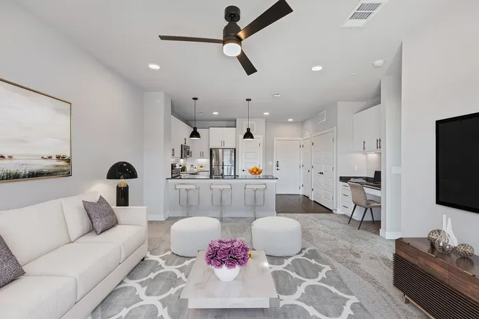Spacious well lit living area