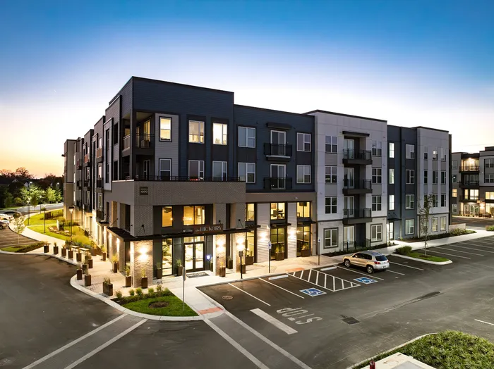 The Hickory exterior twilight
