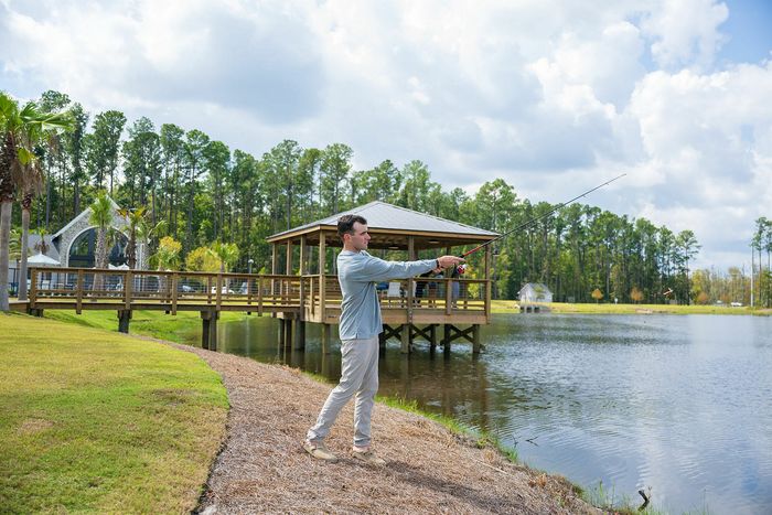 man fishing in lake