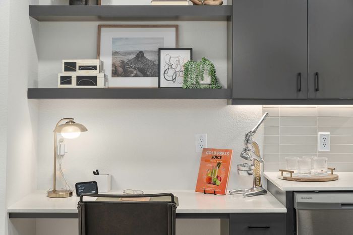 Navona kitchen, cabinet space, Built-in work-from-home space*