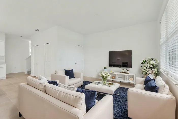 Living room with ample natural lighting