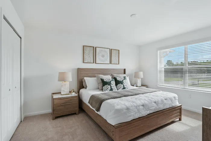 bedroom with carpet and walk in closet