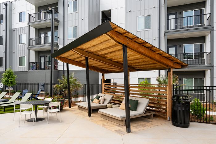 Pool cabana at Ava Oakwood