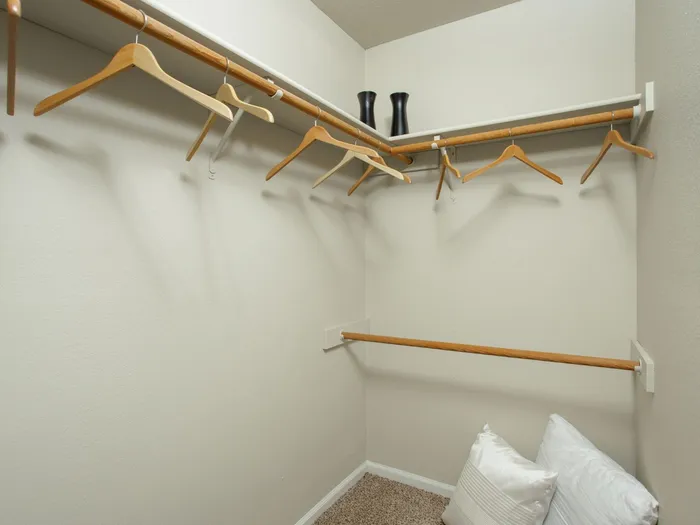 Spacious closet with built in shelving
