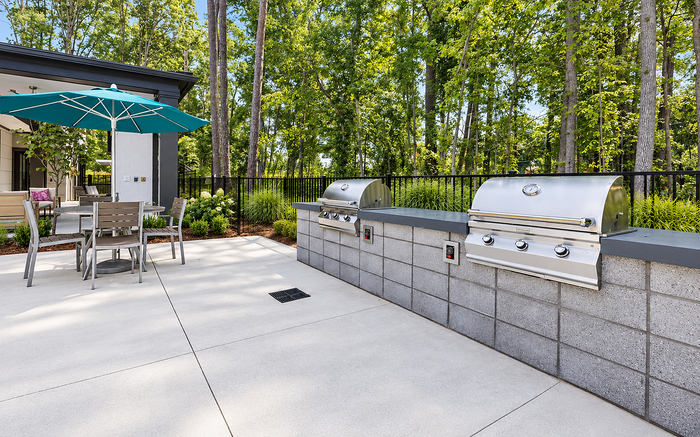 Outdoor Seating Area with BBQ Grill