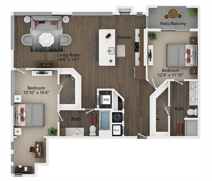 B5 | Two Bedroom Floor Plan