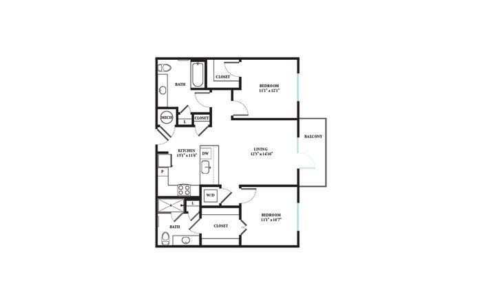 2 bedroom floor plan