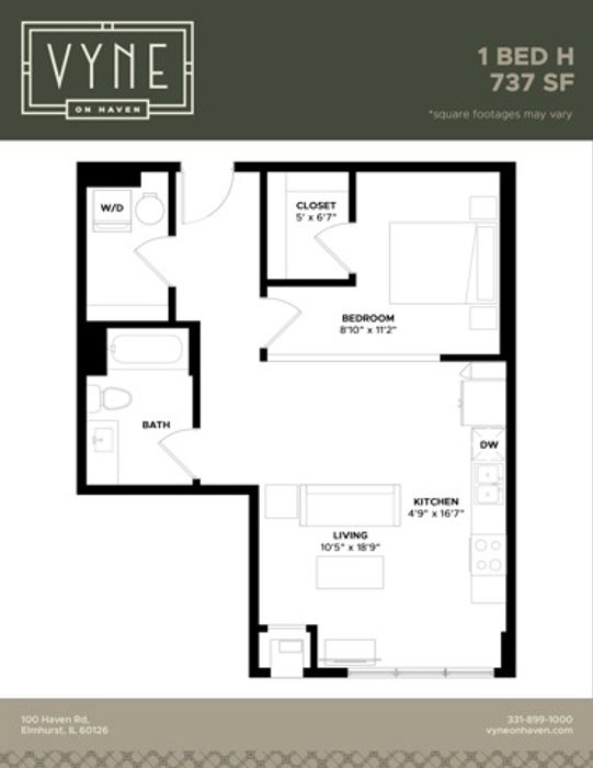 Final - Vyne On Haven - Floor Plans - 1 BED H -TYPE B