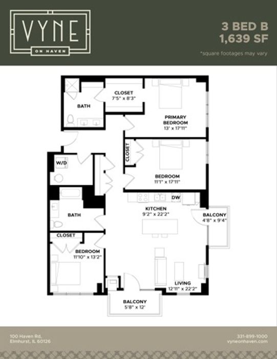 Final - Vyne On Haven - Floor Plans - 3 BED B - ADAPTABLE