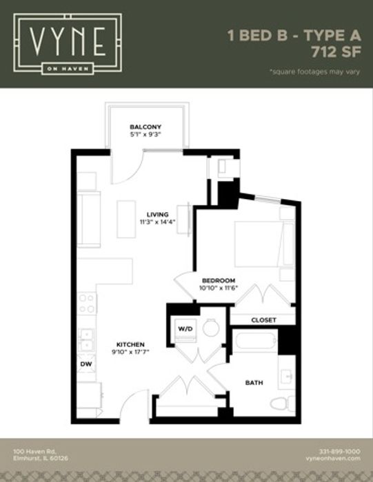 Final - Vyne On Haven - Floor Plans - 1 BED B - TYPE A