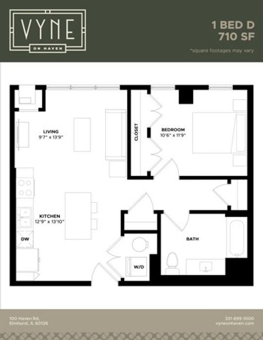 Final - Vyne On Haven - Floor Plans - 1 BED D - ADAPTABLE