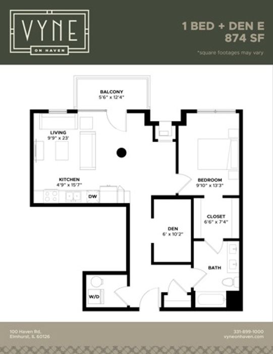 Final - Vyne On Haven - Floor Plans - 1 BED + DEN E - TYPE B