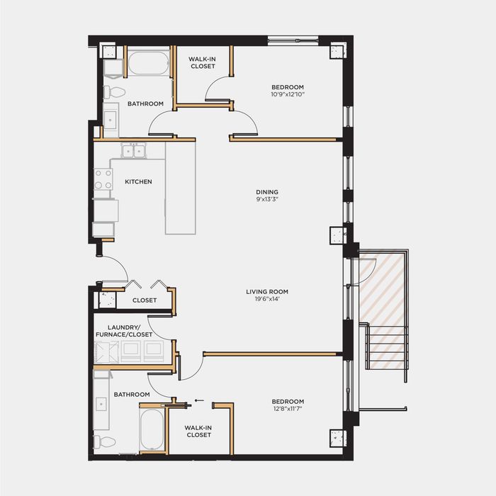 1 bed 1 bath 726 sq. ft.