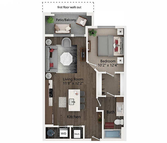 A2 | One Bedroom Floor Plan