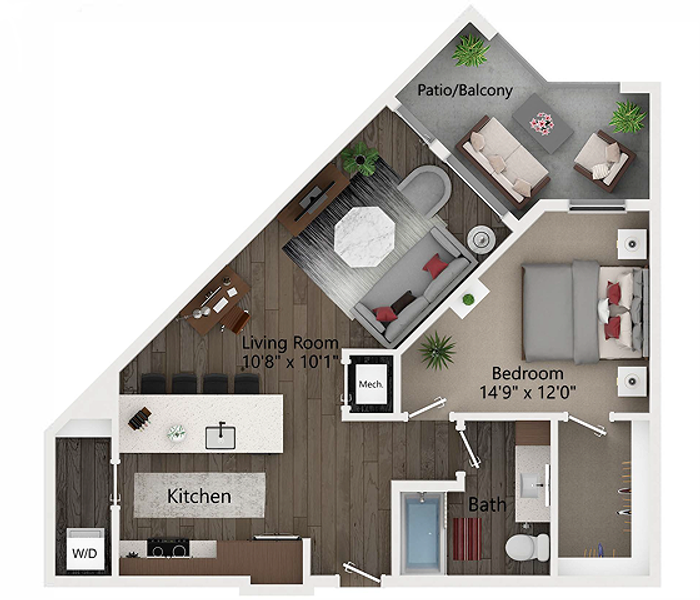 A3 | One Bedroom Floor Plan