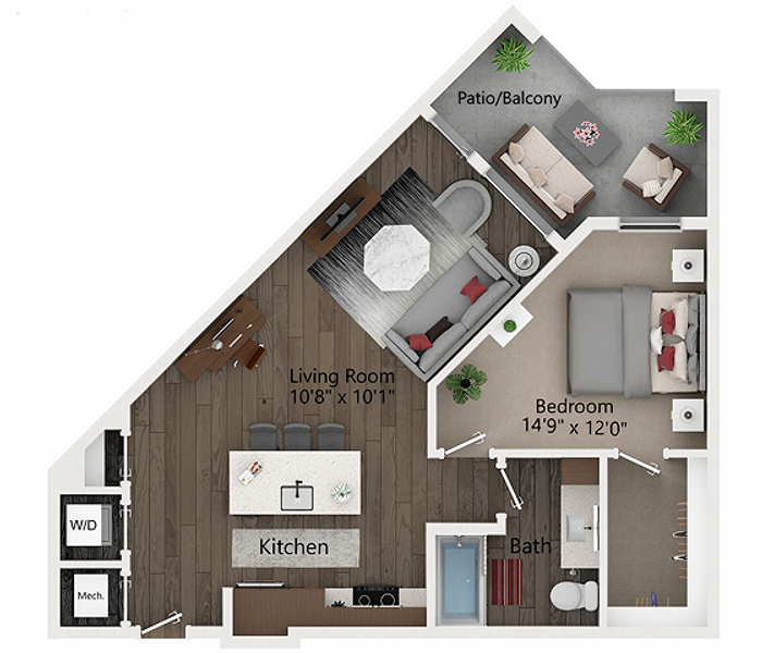 A4 | One Bedroom Floor Plan