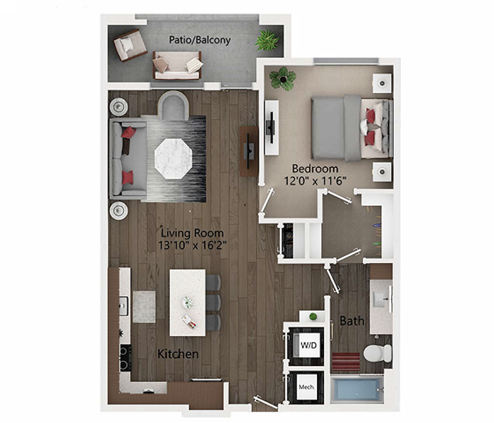 A6 | One Bedroom Floor Plan