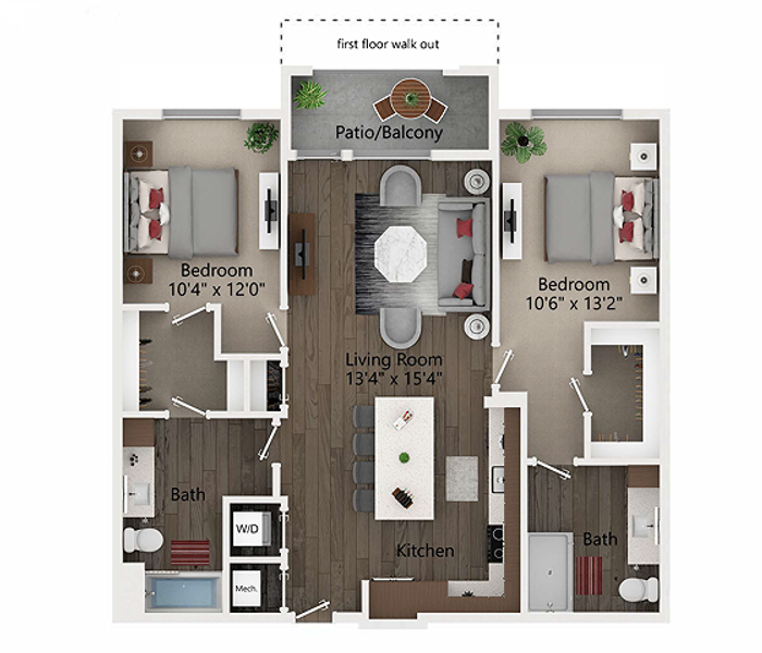 B1L | Two Bedroom | Floor 1