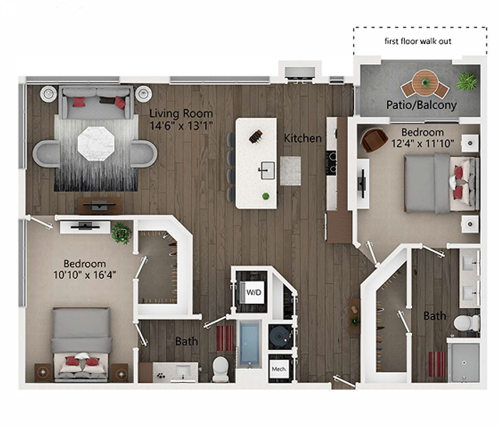 B4 | Two Bedroom Floor Plan
