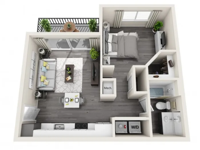 S1 | Studio1 bath | The Tomscot | Scottsdale, AZ Apartments