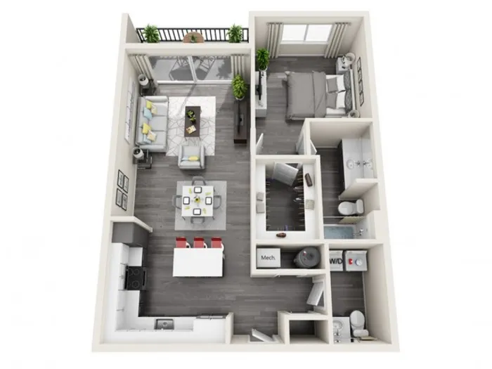 1F | 1 bed 2 bath | The Tomscot | Scottsdale, AZ Apartments