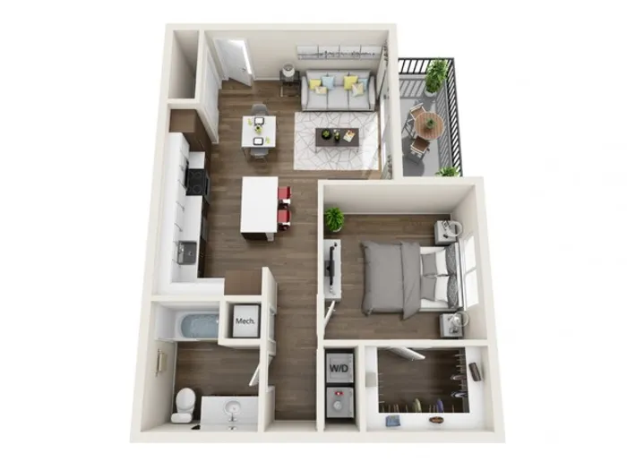 1C | 1 bed 1 bath | The Tomscot | Scottsdale, AZ Apartments