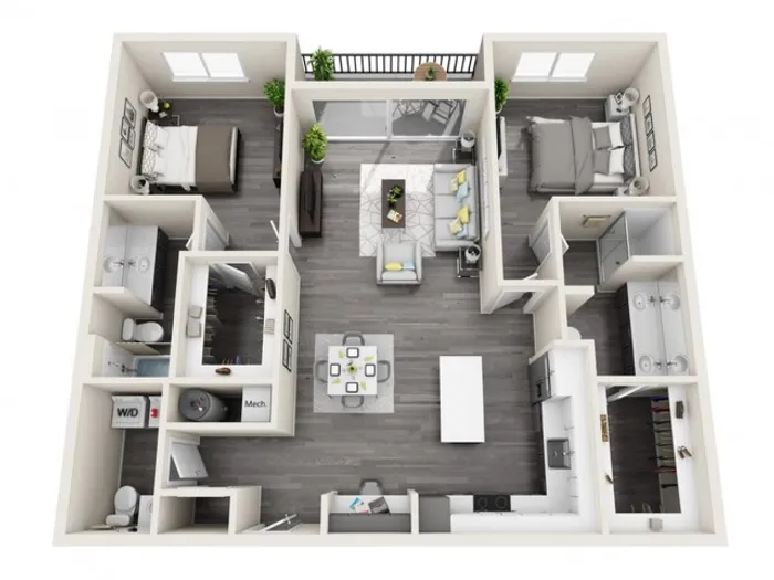2C | 2 bed 3 bath | The Tomscot | Scottsdale, AZ Apartments