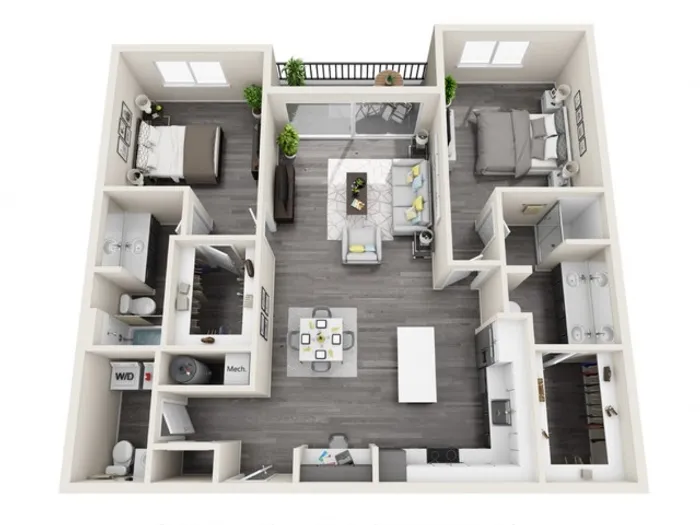 2E | 2 bed 3 bath | The Tomscot | Scottsdale, AZ Apartments
