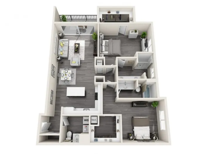 2G | 2 bed 3 bath | The Tomscot | Scottsdale, AZ Apartments