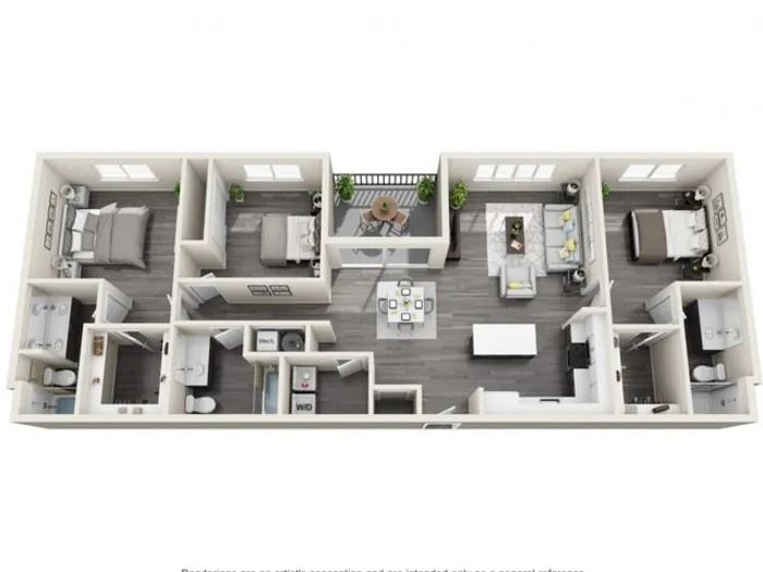 3A | 3 bed 3 bath | The Tomscot | Scottsdale, AZ Apartments
