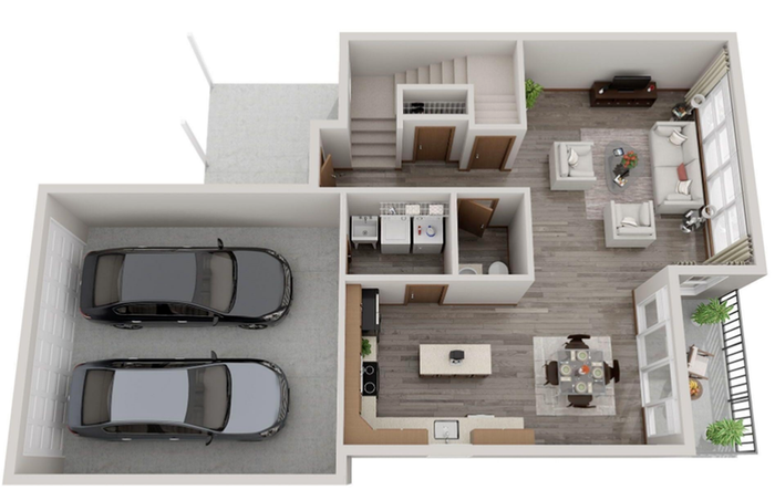 Birdwtatcher Townhome Floor 1