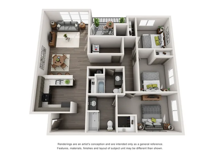 Three Bedroom Floorplan