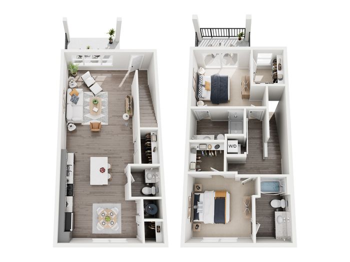 2 bedroom, 2 bathroom Townhome