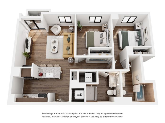 2 Bed/2 Bath w/ Balcony