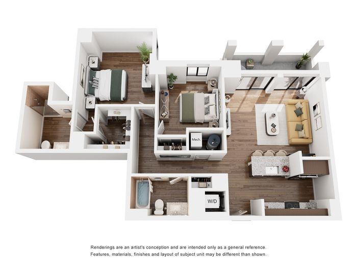 2 Bed/2 Bath w/ Balcony