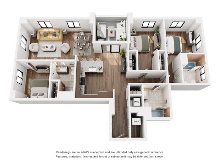 3 Bed/3 Bath w/ Balcony
