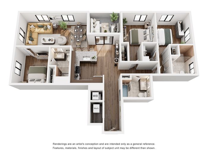 3 Bed/3 Bath w/ Balcony