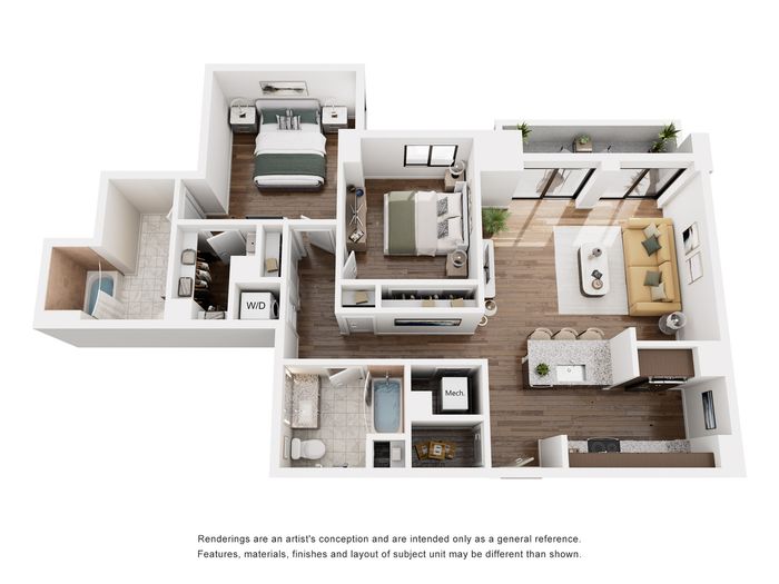 2 Bed/2 Bath w/ Balcony