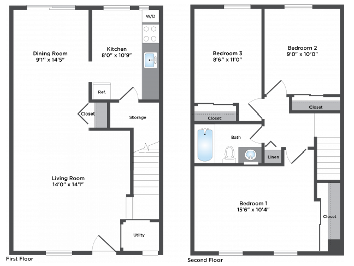 3 bed 1 Bath