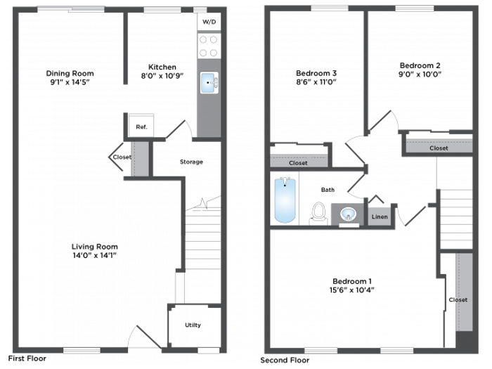 3 bed 1 Bath