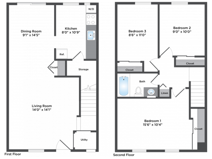 3 bed 1 Bath
