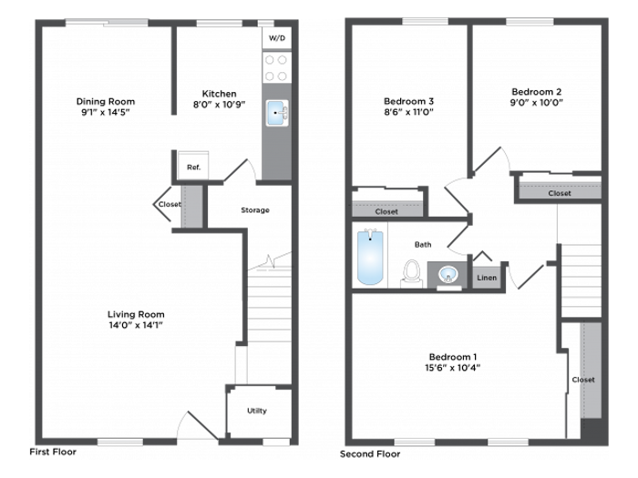 3 bed 1 Bath