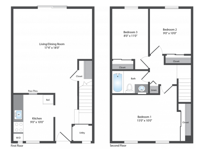 3 bed 1 Bath