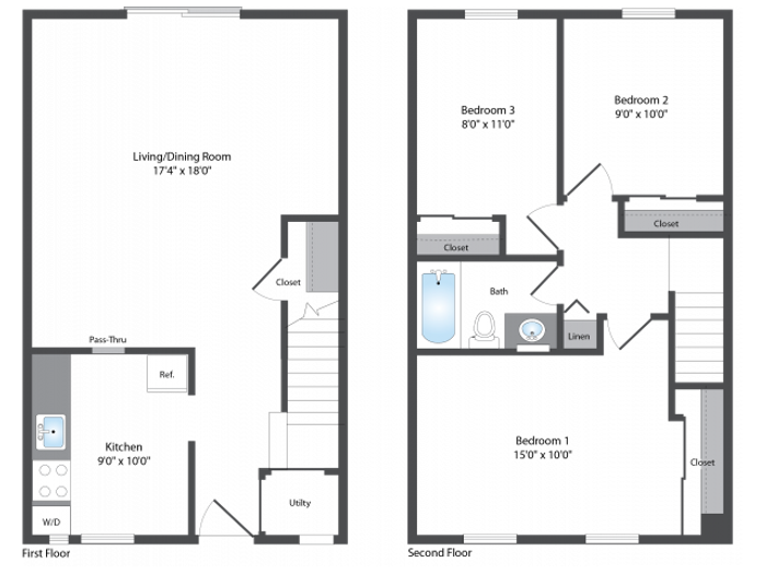 3 bed 1 Bath